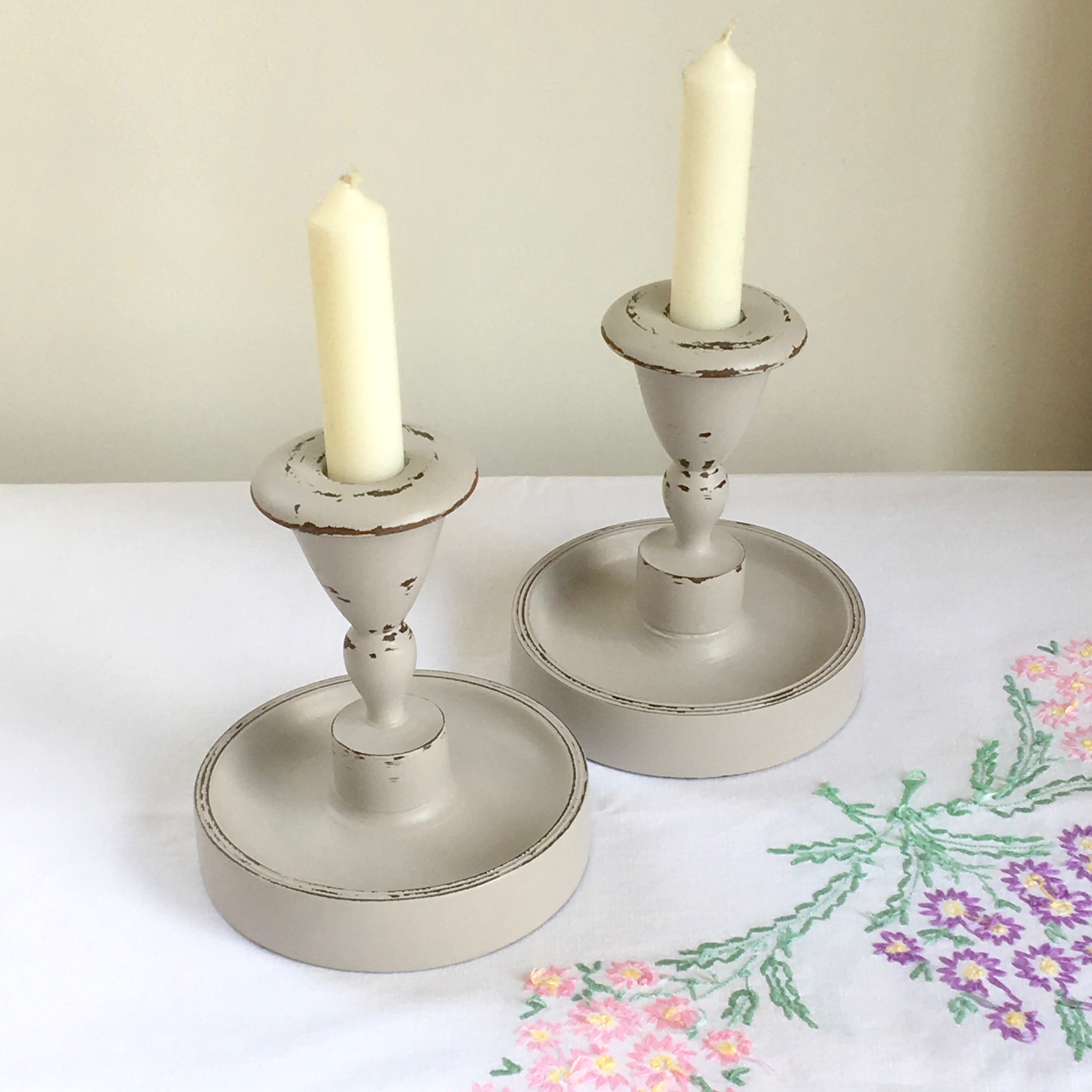 Pair of Antique Art Deco Candlesticks 
