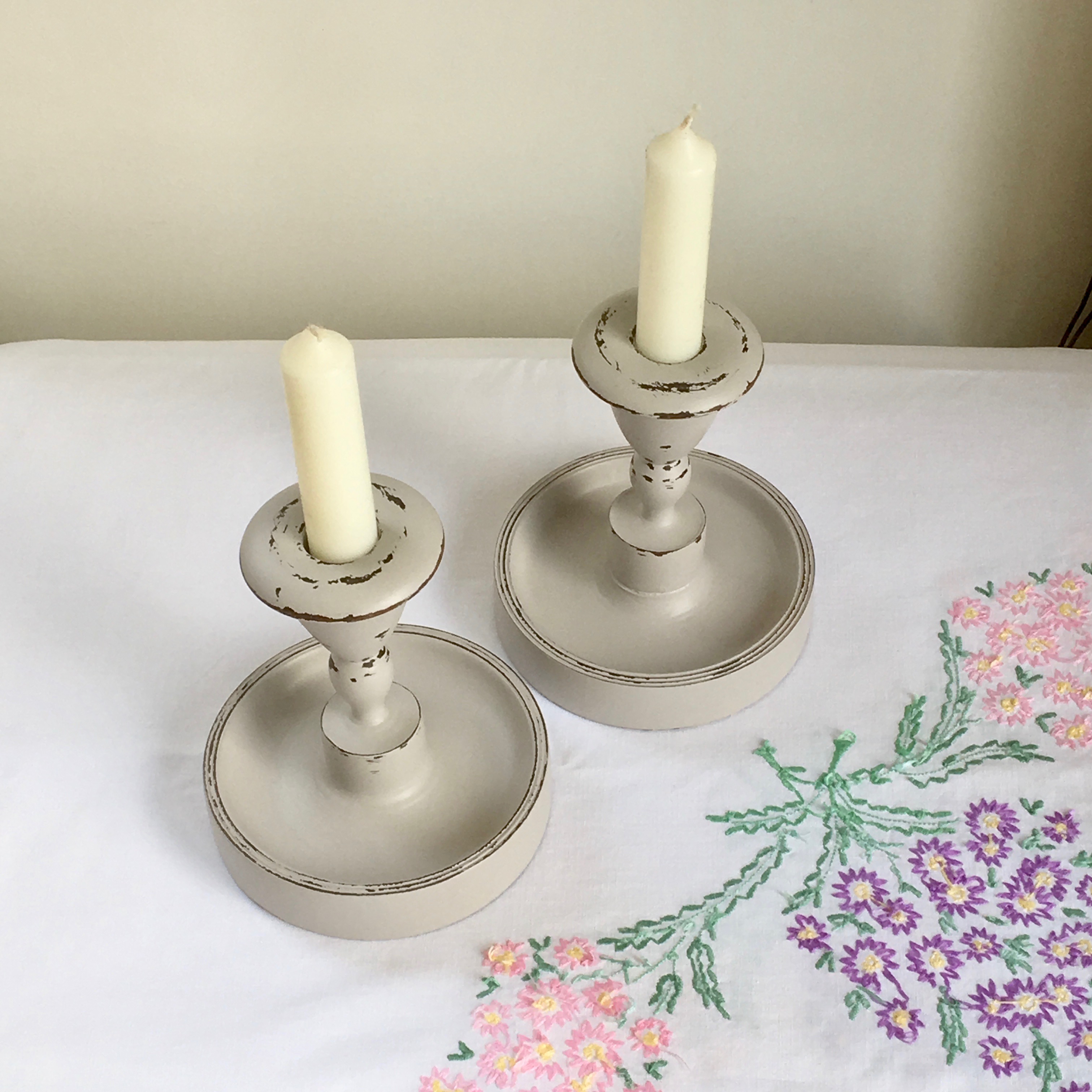 Pair of Antique Art Deco Candlesticks 