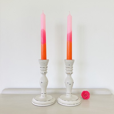 Pair Of Vintage Hand Painted Candlesticks ~ 27