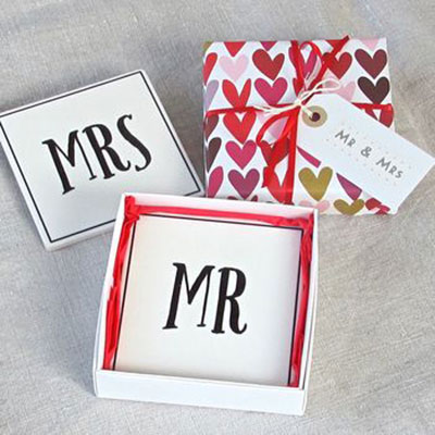 Mr & Mrs Porcelain Mugs ~ boxed & gift wrapped 