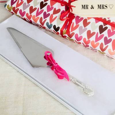 Silver 'Celebrate And Eat Cake!' Engraved Cake Slice