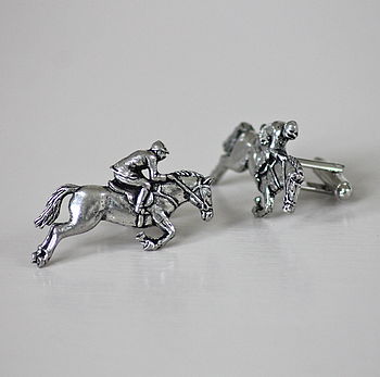 Pewter Horse & Jockey Cufflinks  